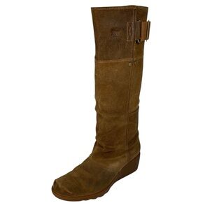 Sorel Toronto Suede Leather Tall Knee High Boots 8 39 Wedge Heel Waterproof
